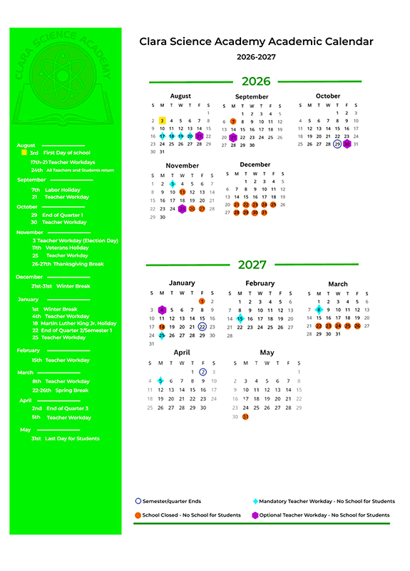 CSA Academic Calendar 2026-27